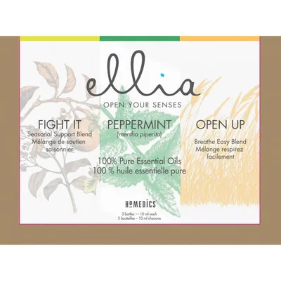 HoMedics Ellia Fight it/Peppermint/Open up Essential Oils 3-Pack (ARM-EO10AP2-CA)