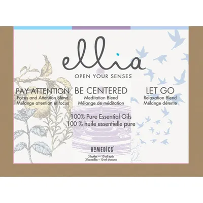 HoMedics Ellia Pay Attention/Be Centered/Let Go Essential Oils 3-Pack (ARM-EO10AP3-CA)