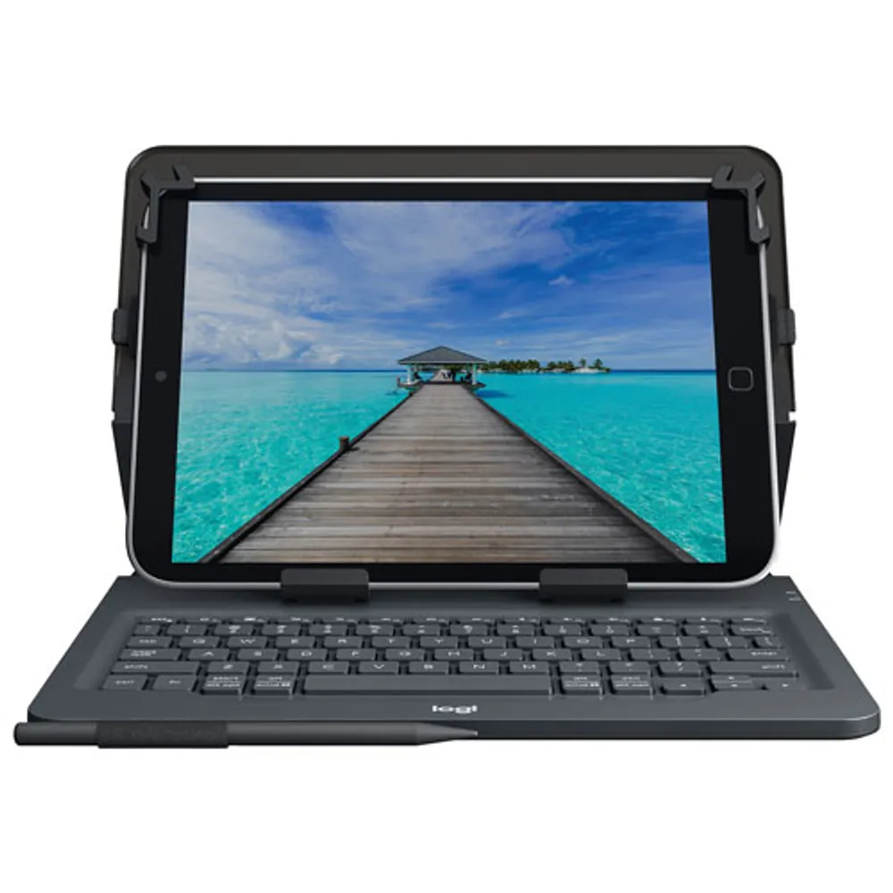 Logitech 10" Universal Tablet Keyboard Folio Case - Black - English