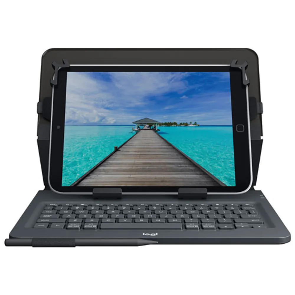 Logitech 10" Universal Tablet Keyboard Folio Case - Black - English