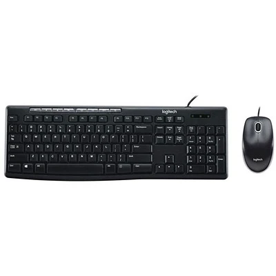 Logitech MK200 Wired Keyboard & Mouse Combo - Black