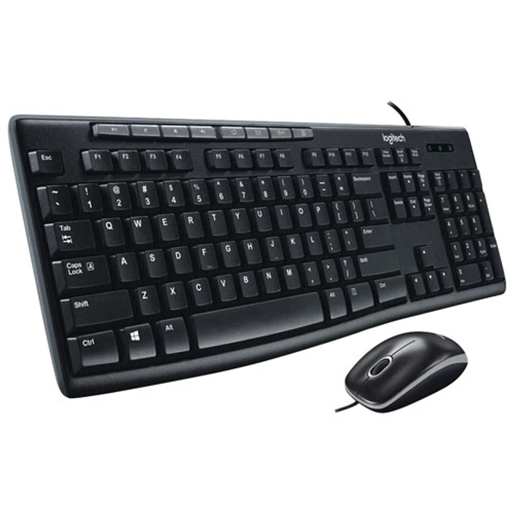 Logitech MK200 Wired Keyboard & Mouse Combo - Black