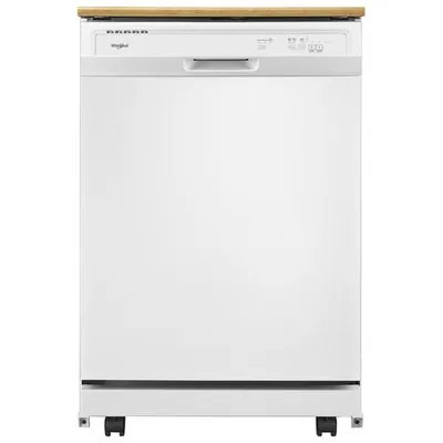 Whirlpool 24" 64dB Portable Dishwasher (WDP370PAHW) - White