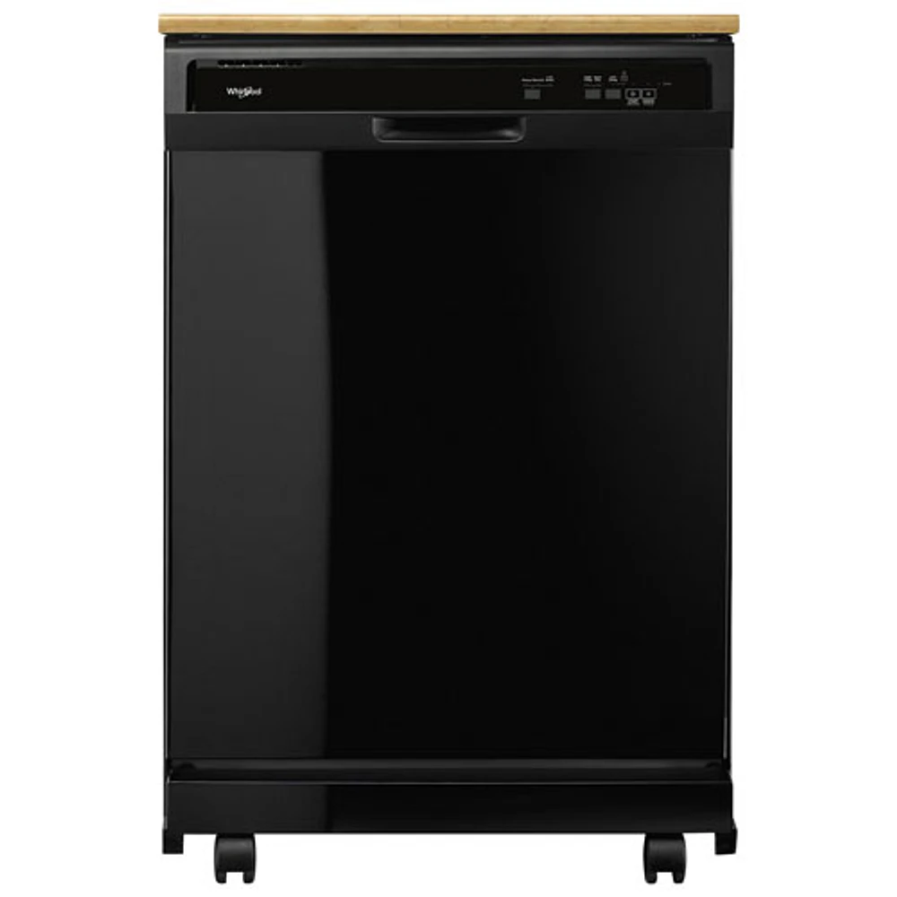 Whirlpool 24" 64dB Portable Dishwasher (WDP370PAHB) - Black