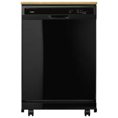 Whirlpool 24" 64dB Portable Dishwasher (WDP370PAHB) - Black