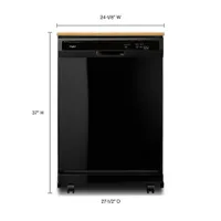 Whirlpool 24" 64dB Portable Dishwasher (WDP370PAHB) - Black