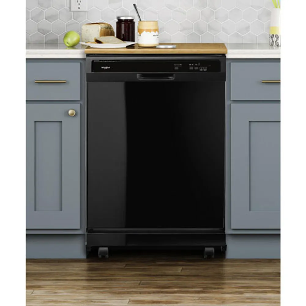 Whirlpool 24" 64dB Portable Dishwasher (WDP370PAHB) - Black