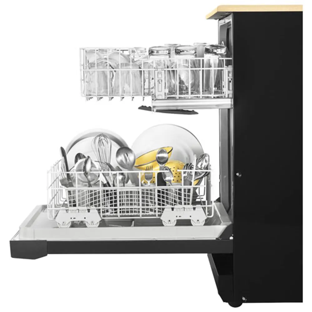 Whirlpool 24" 64dB Portable Dishwasher (WDP370PAHB) - Black