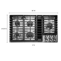 KitchenAid 36" 5-Burner Gas Cooktop (KCGD506GSS) - Stainless Steel