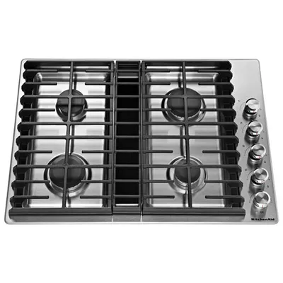 KitchenAid 30" 4-Burner Gas Cooktop (KCGD500GSS) - Stainless Steel
