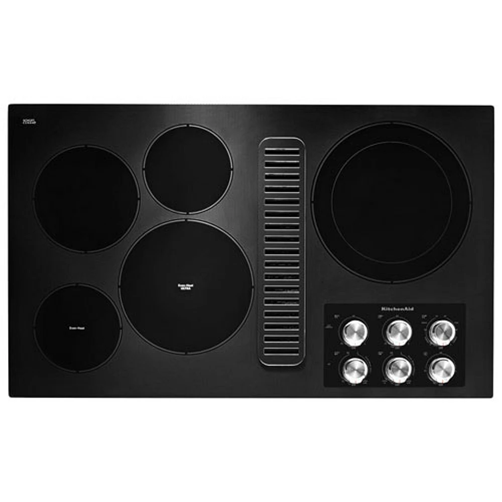 KitchenAid 36" 5-Element Electric Cooktop (KCED606GBL) - Black