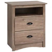 Salt Spring Transitional 2-Drawer Nightstand - Drifted Grey