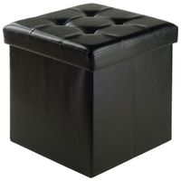 Ashford Faux Leather Square Storage Ottoman