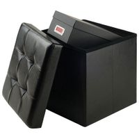 Ashford Faux Leather Square Storage Ottoman