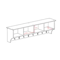 4-Shelf Wall Shelf  - Drifted Grey