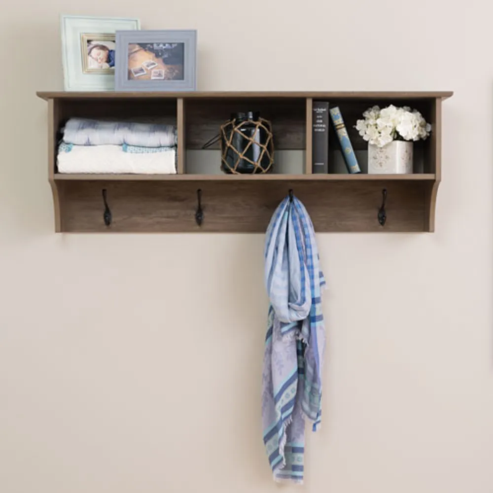 Prepac Entryway Cubbie Shelf  - Drifted Grey