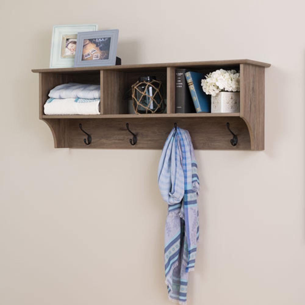 Prepac Entryway Cubbie Shelf  - Drifted Grey