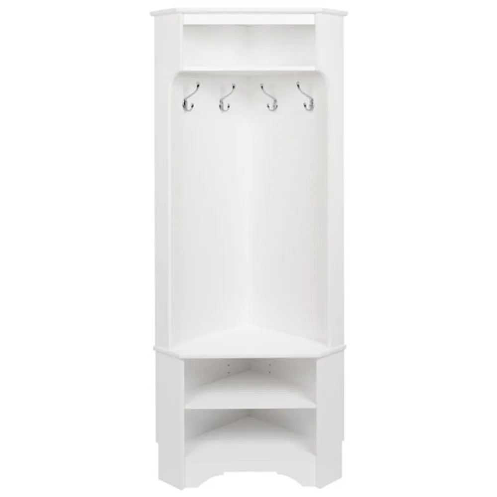 Corner Hall Tree Organizer - White