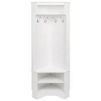 Corner Hall Tree Organizer - White