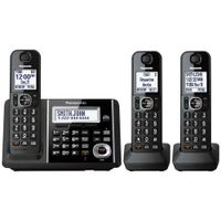 Panasonic 3-Handset DECT 6.0 Cordless Phone with Answering Machine (KXTGF343B)