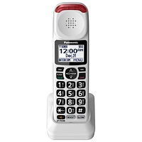 Téléphone amplifié sans fil 1,9 GHz à 1 combiné de Panasonic avec répondeur (KXTGM470W) - Blanc