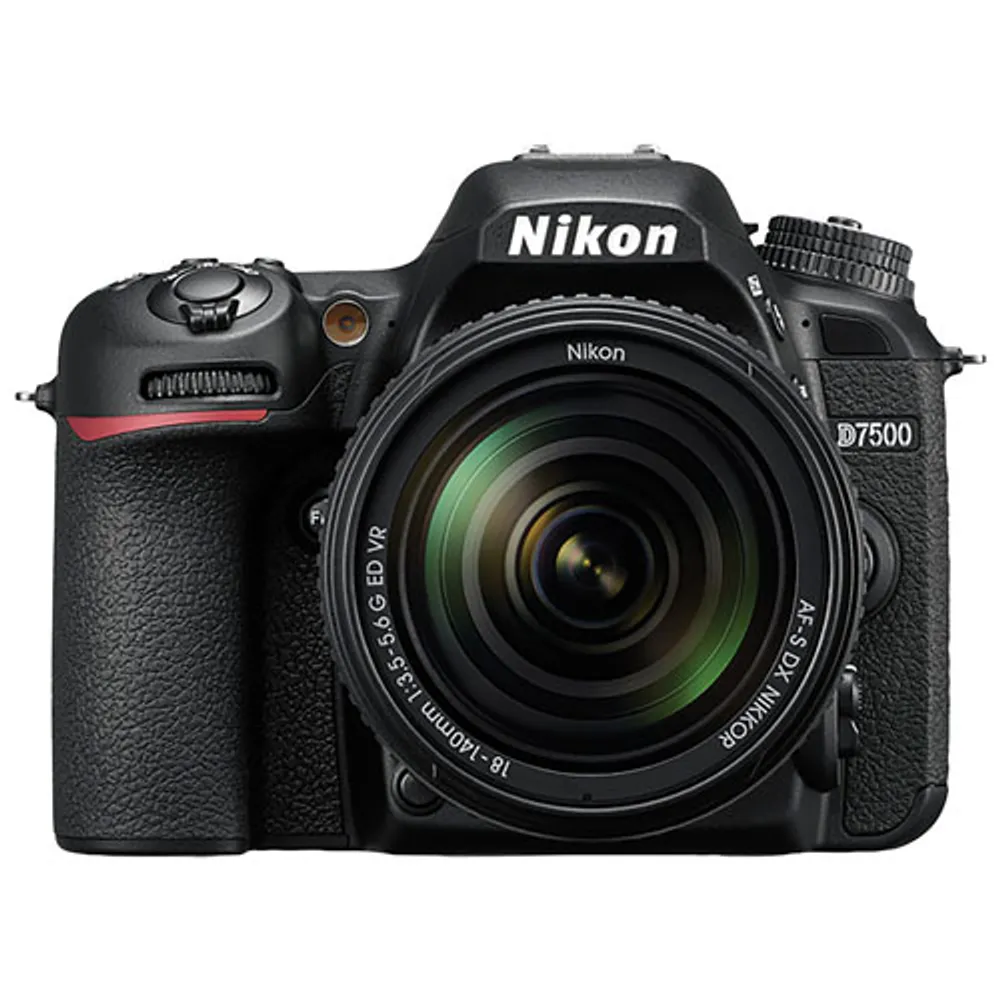 Appareil photo reflex numérique D7500 de Nikon avec objectif ED VR 18-140 mm NIKKOR