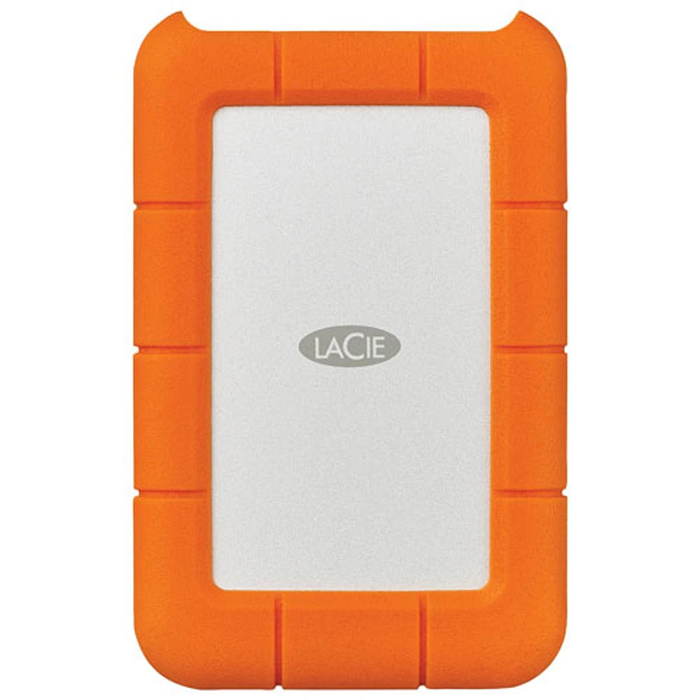 LaCie Rugged 1TB USB-C Portable External Hard Drive for PC/Mac (STFR1000800) - Orange