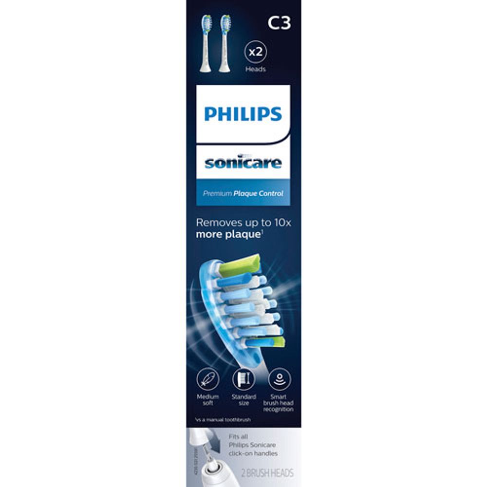 Philips Sonicare Premium Plaque Control Replacement Toothbrush Heads - 2 Pack - White