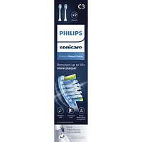 Têtes de rechange de brosse à dents Sonicare Premium Plaque Control de Philips - Paquet de 2 - Blanc