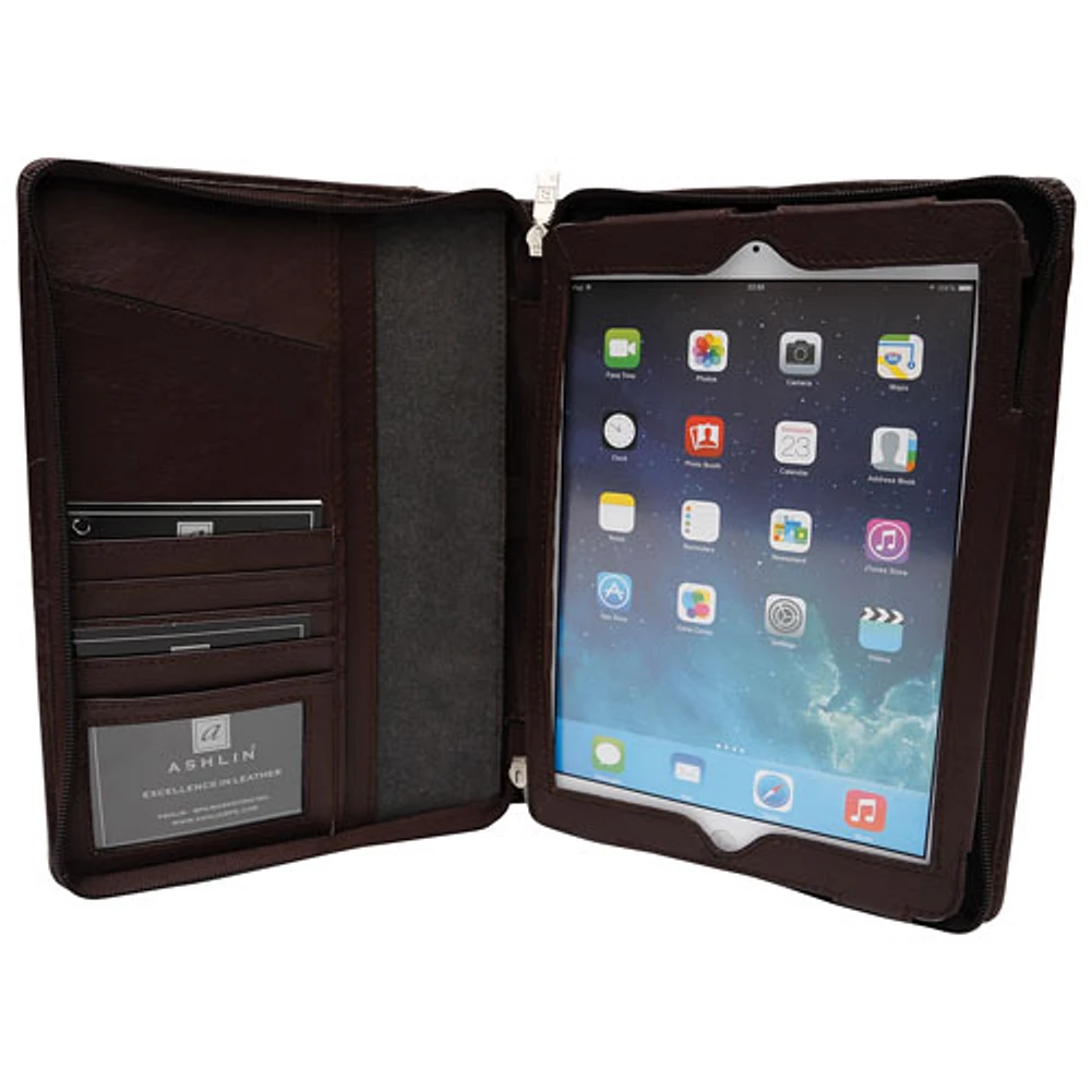 Ashlin Aereo Universal 7" Tablet Leather Folio Case - Dark Brown