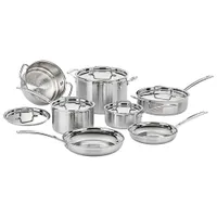 Cuisinart Triple-Ply 12-Piece Multiclad Pro Cookware Set - Stainless Steel