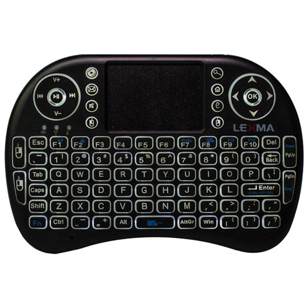 Lexma TK200 Wireless Backlit Ergonomic Mini Keyboard with Touchpad