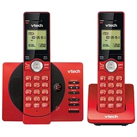 VTech 2-Handset DECT 6.0 Cordless Phone With Caller ID and Answering System (CS6929-26) - Red