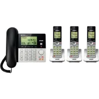 Téléphone sans fil à 3 combinés avec afficheur DECT 6.0 de VTech et répondeur (CS6949-3) - Argenté