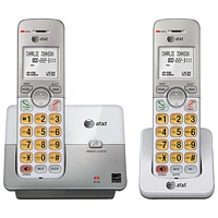 Téléphone ss fil extensible 2 combinés DECT 6.0 identification d'appelant AT&T (EL51203) - Blanc-arg