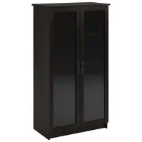 Quinton Point Traditional 4-Shelf Glass Door Bookcase - Espresso