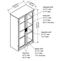 Quinton Point Traditional 4-Shelf Glass Door Bookcase - Espresso