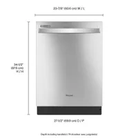 Whirlpool 24" 51dB Built-In Dishwasher (WDT710PAHZ) - Stainless Steel