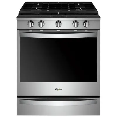 Whirlpool 30" 5.8 Cu. Ft. True Convection 5-Burner Slide-In Gas Range (WEG750H0HZ) - Stainless Steel