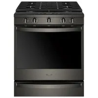 Whirlpool 30" 5.8 Cu. Ft. True Convection 5-Burner Slide-In Gas Range (WEG750H0HV) - Black Stainless