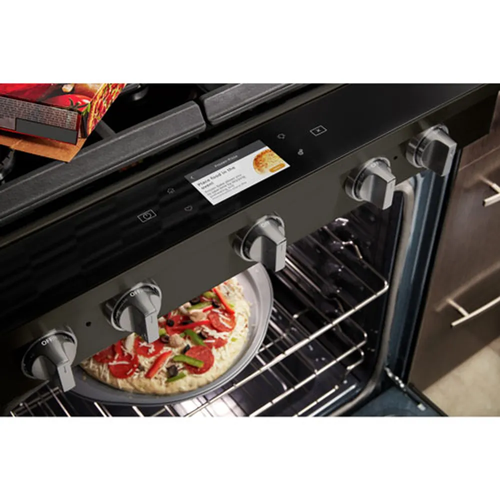 Cuis. encastr. gaz 5 brûleurs four autonett. True Convection 30 po Whirlpool (WEG750H0HV)-Inox noir