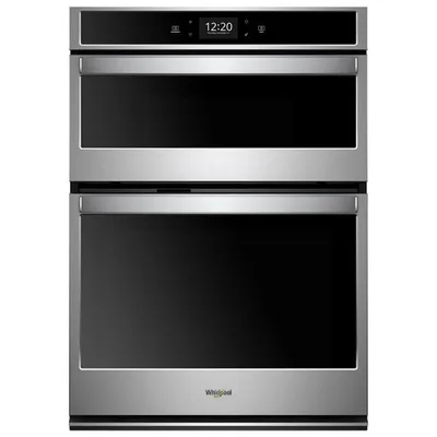 Whirlpool 30" 5 Cu.Ft./1.4 Cu.Ft. Convection Electric Wall Oven/Microwave Combo - Black-on-Stainless