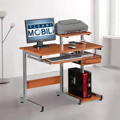 TECHNI MOBILI Conri Wood Computer Desk in Wood Grain