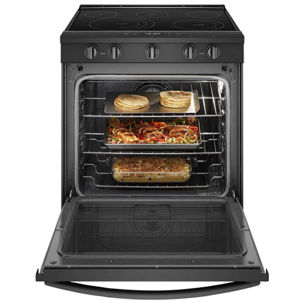 Whirlpool 30" 6.4 Cu. Ft. True Convection 5-Element Slide-In Electric Range (YWEE750H0HB) - Black