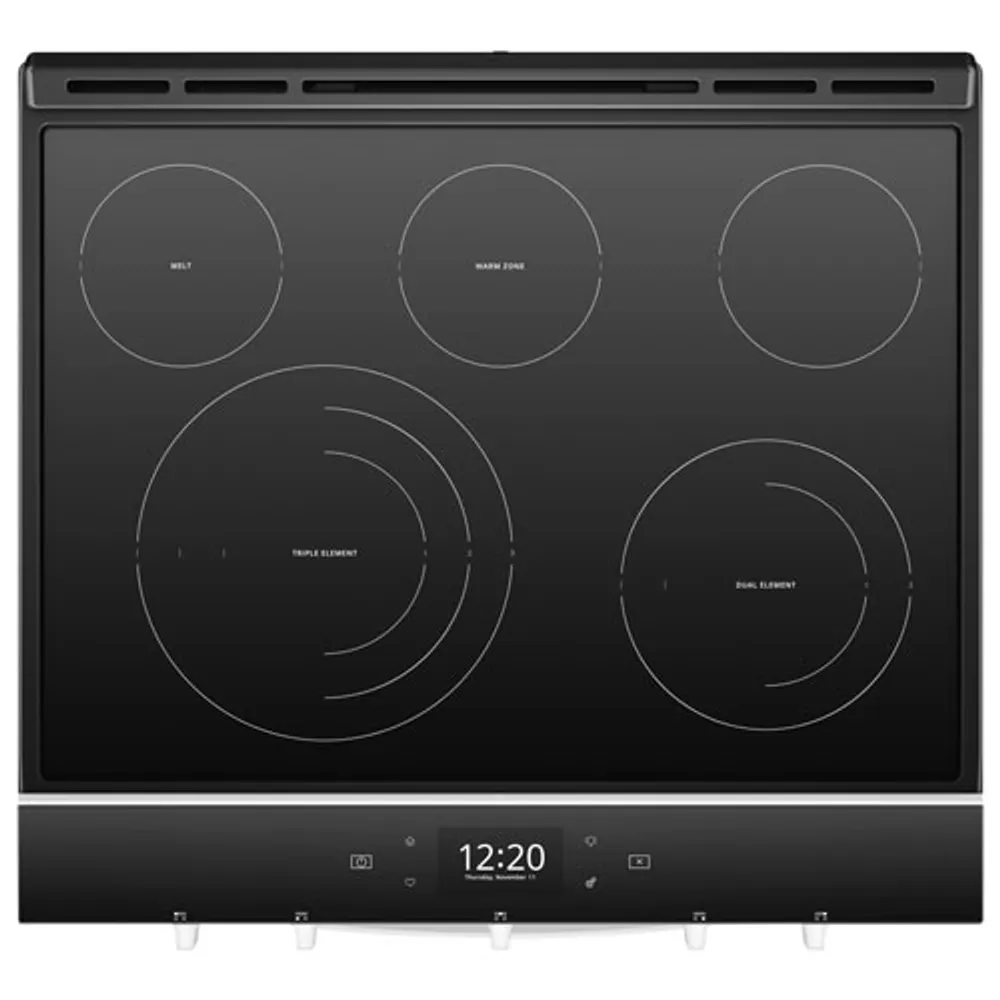 Cuisinière électrique encastrable 5 éléments à four autonettoyant 6,4 pi³ 30 po de Whirlpool - Blanc