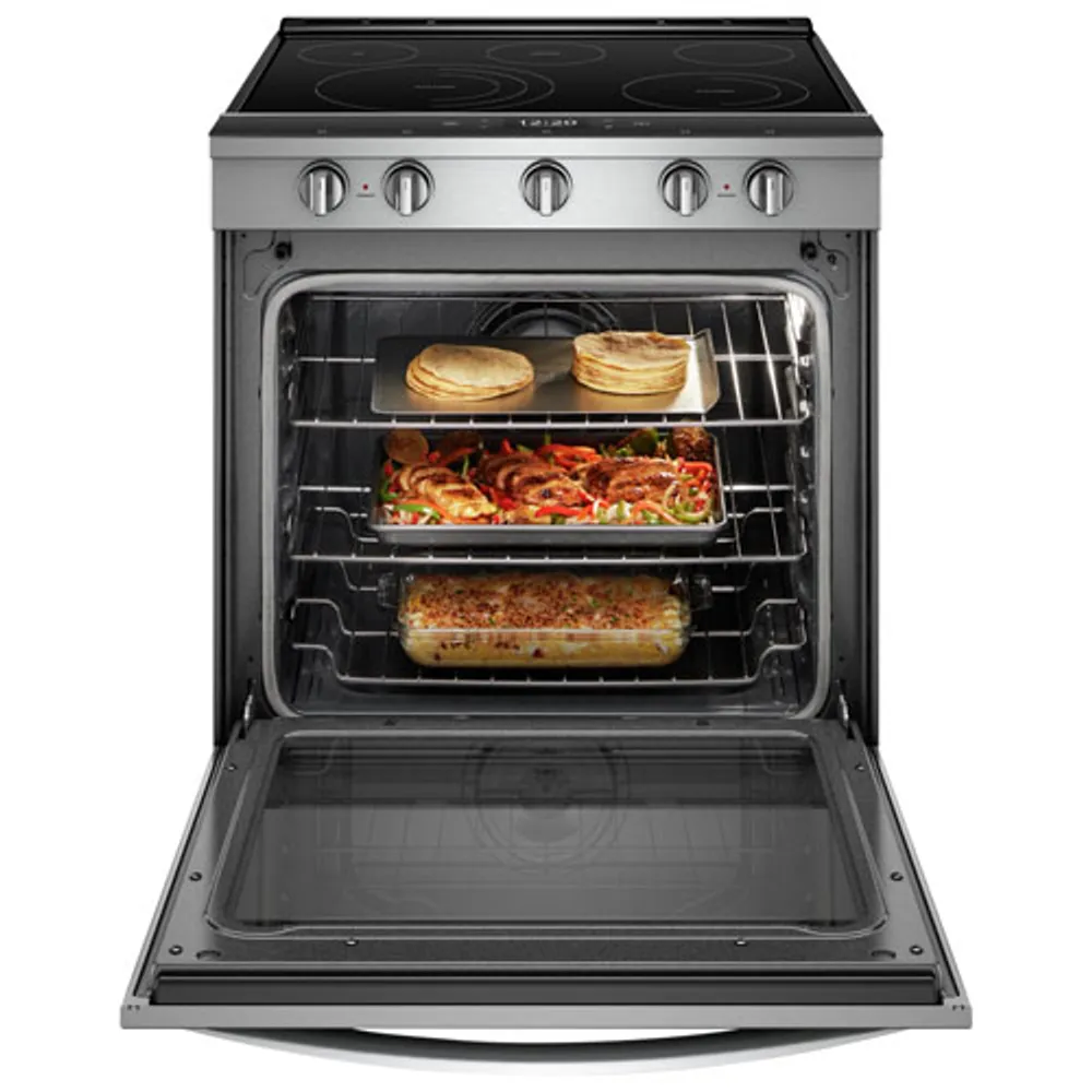 Whirlpool 30" 6.4 Cu. Ft. True Convection 5-Element Slide-In Electric Range (YWEE750H0HZ) - Stainless