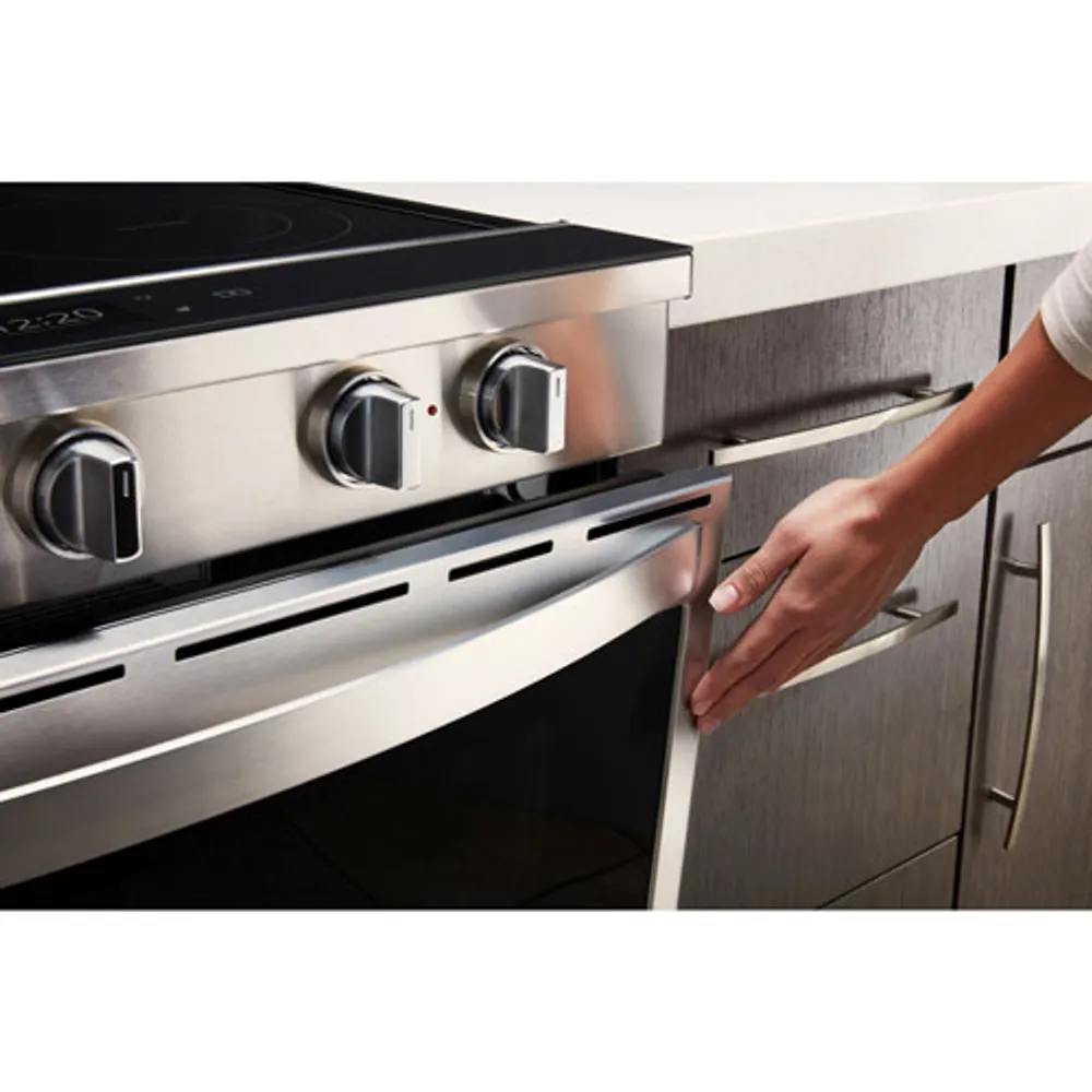 Whirlpool 30" 6.4 Cu. Ft. True Convection 5-Element Slide-In Electric Range (YWEE750H0HZ) - Stainless