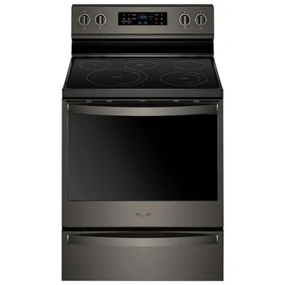 Whirlpool 30" 6.4 Cu. Ft. Fan Convection 5-Element Electric Range (YWFE775H0HV) - Black Stainless