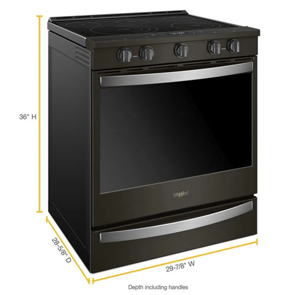 Whirlpool 30" 6.4 Cu. Ft. True Convection Slide-In Electric Range (YWEE750H0HV) - Black Stainless
