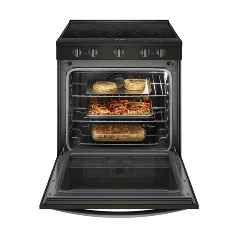 Whirlpool 30" 6.4 Cu. Ft. True Convection Slide-In Electric Range (YWEE750H0HV) - Black Stainless